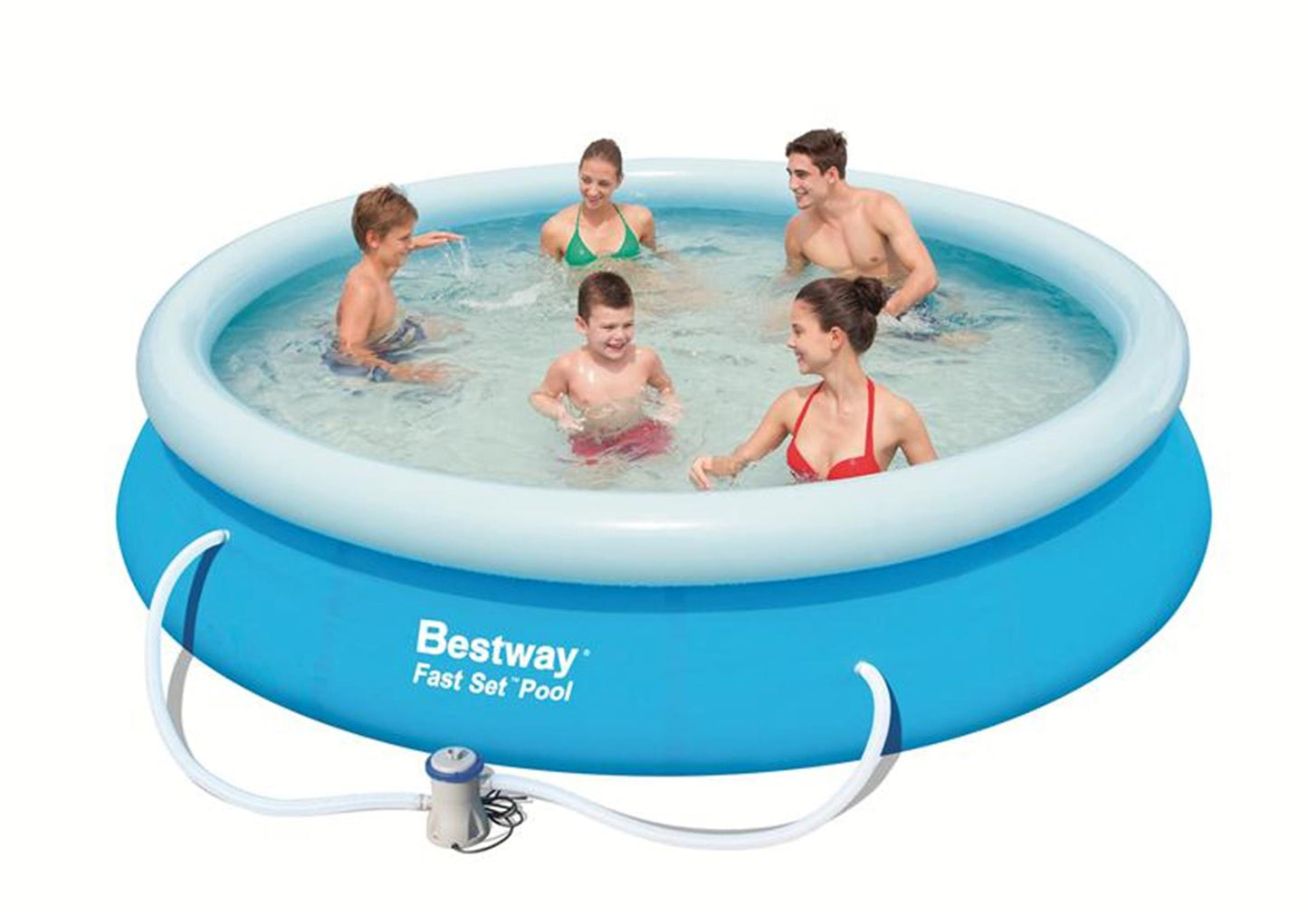 Bestway fastset zwembad 366x76cm + pomp 12volt