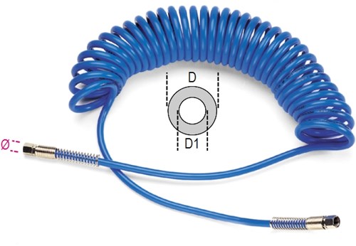 Beta polyuretheen spiraalslang, 95 shore, uittrekbaar tot 15 m 1915c l 8x12 - 019150115