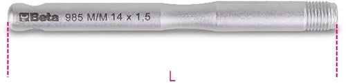 Beta uitwendige geleider pennen voor wielmontage 985m m12x1,50 - 009850102