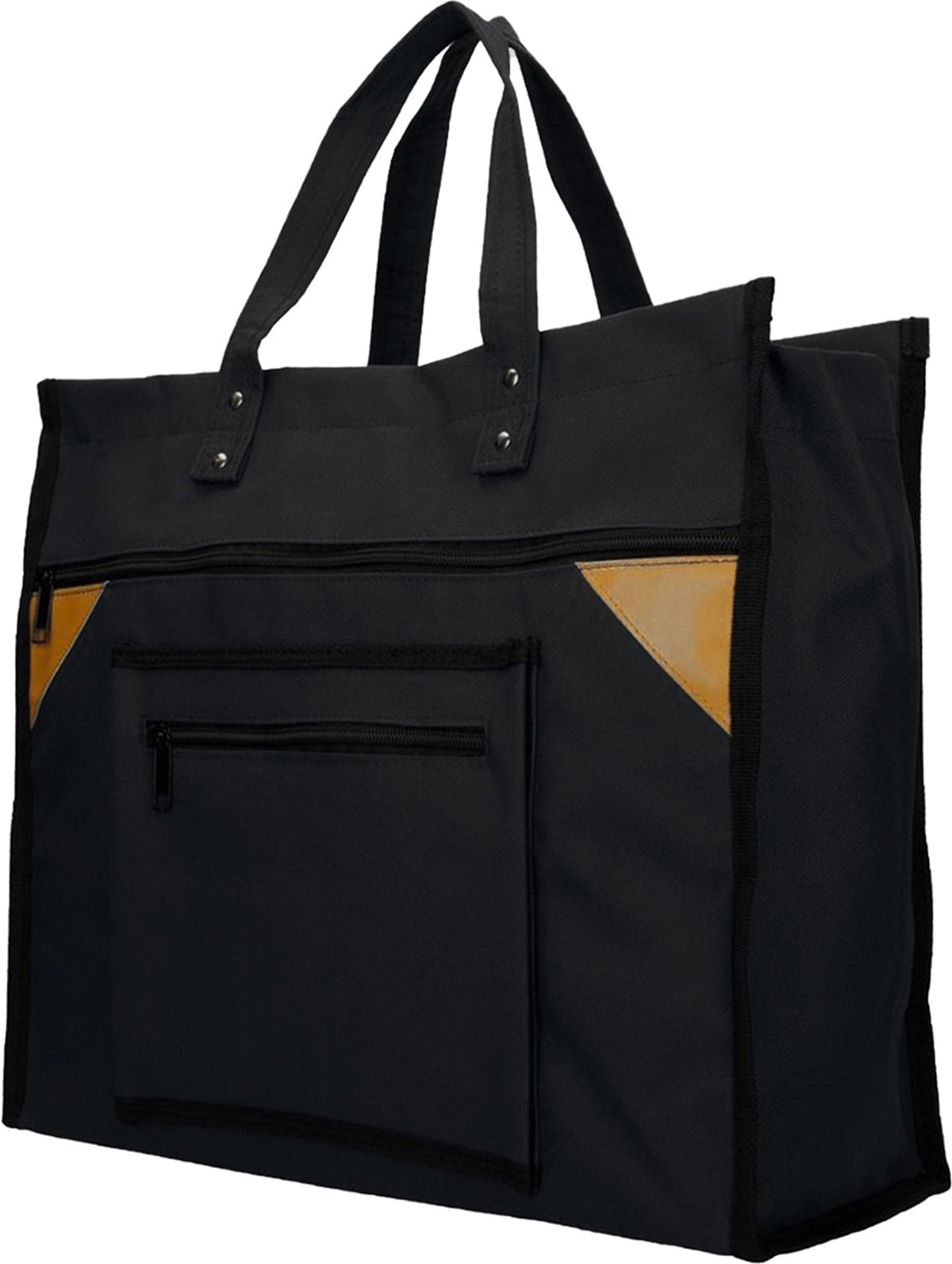 Boodschappentas canvas breed zwart 41x35x17cm