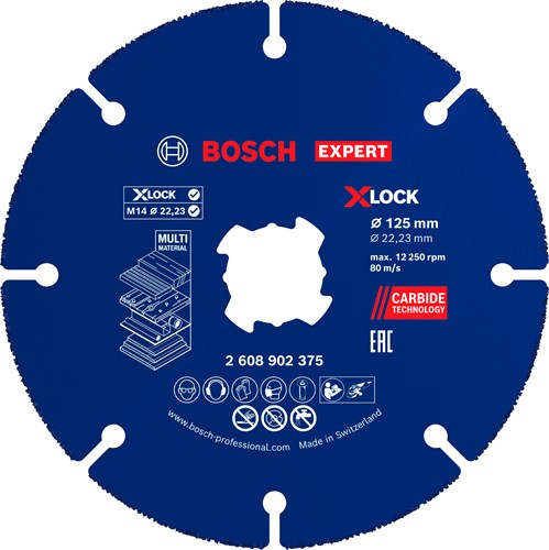 Bosch accessoires expert carbide multi wheel x-lock doorslijpschijf 125 mm | 22,23 mm - 2608902375