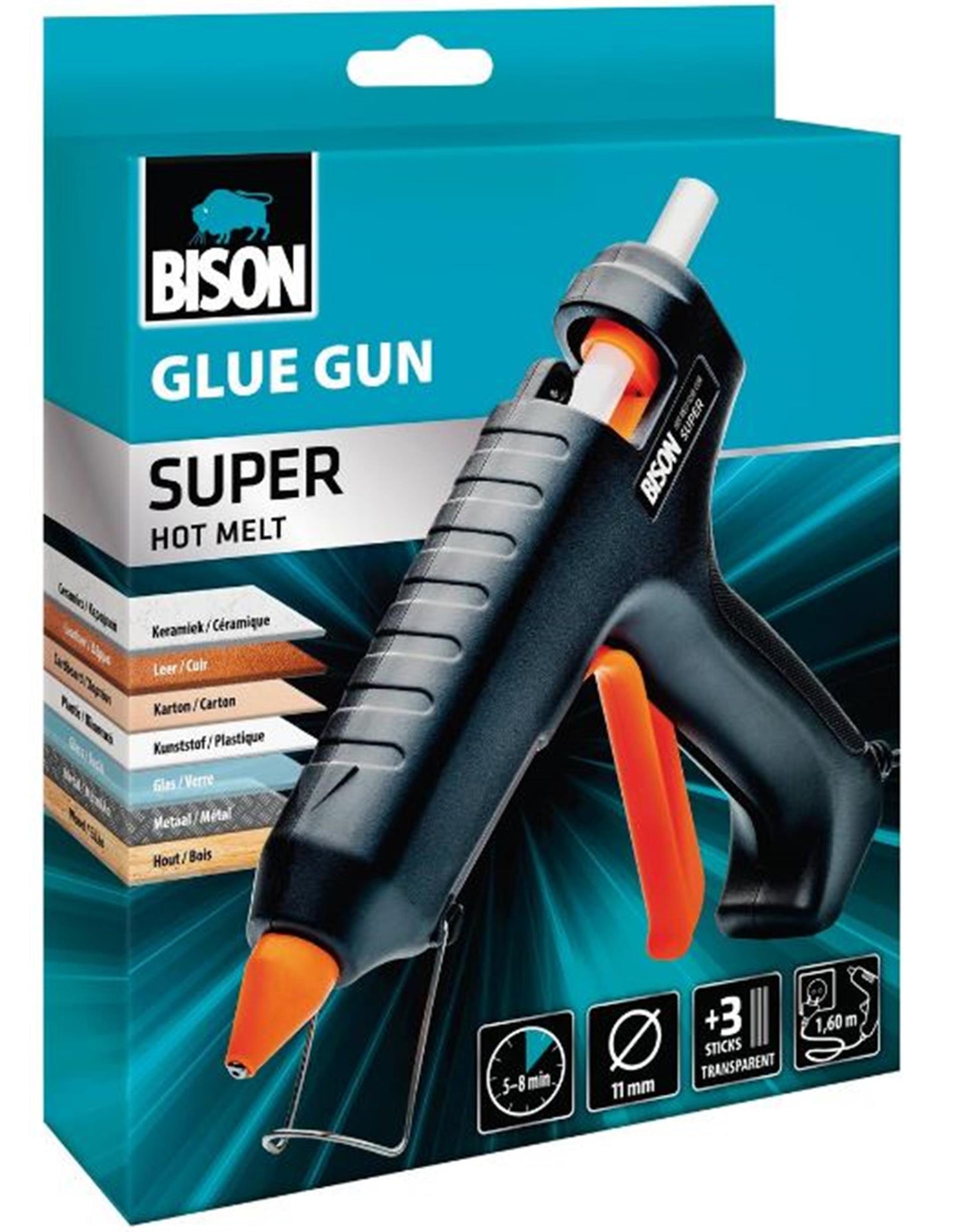 Bison glue gun super hot melt voor 11mm lijmpatroon<br>