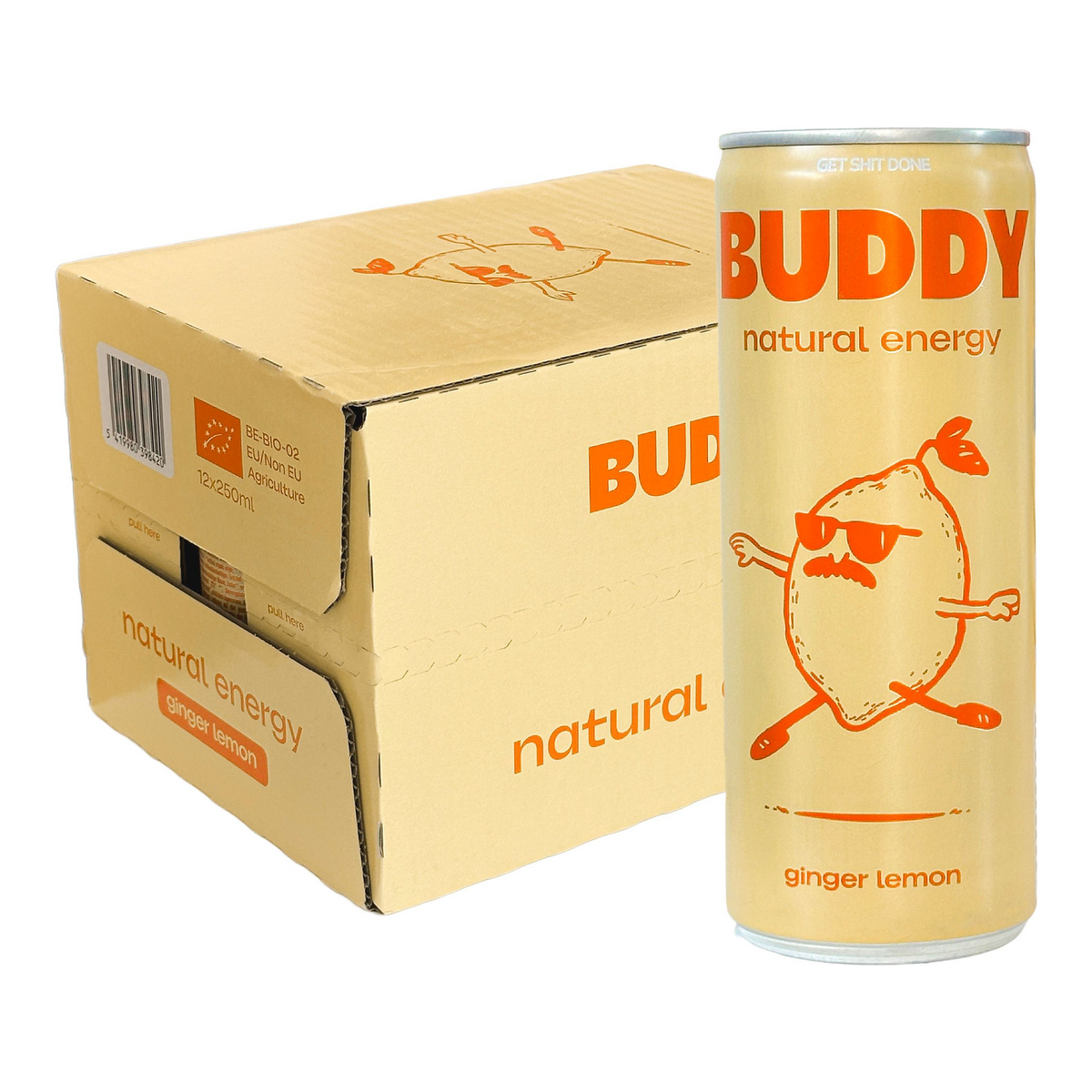 Buddy ginger lemon bio blikje (12x 250 ml)