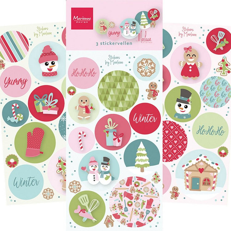 Marianne design • decorations stickers christmas bakery by marleen