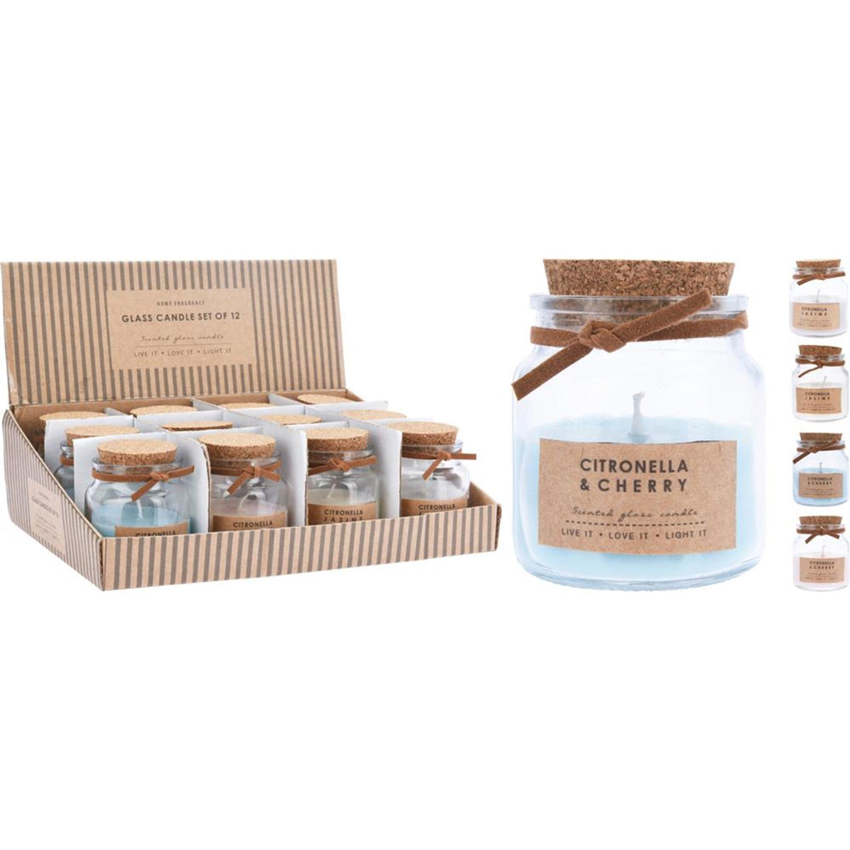 Home styling kaars in glazen pot