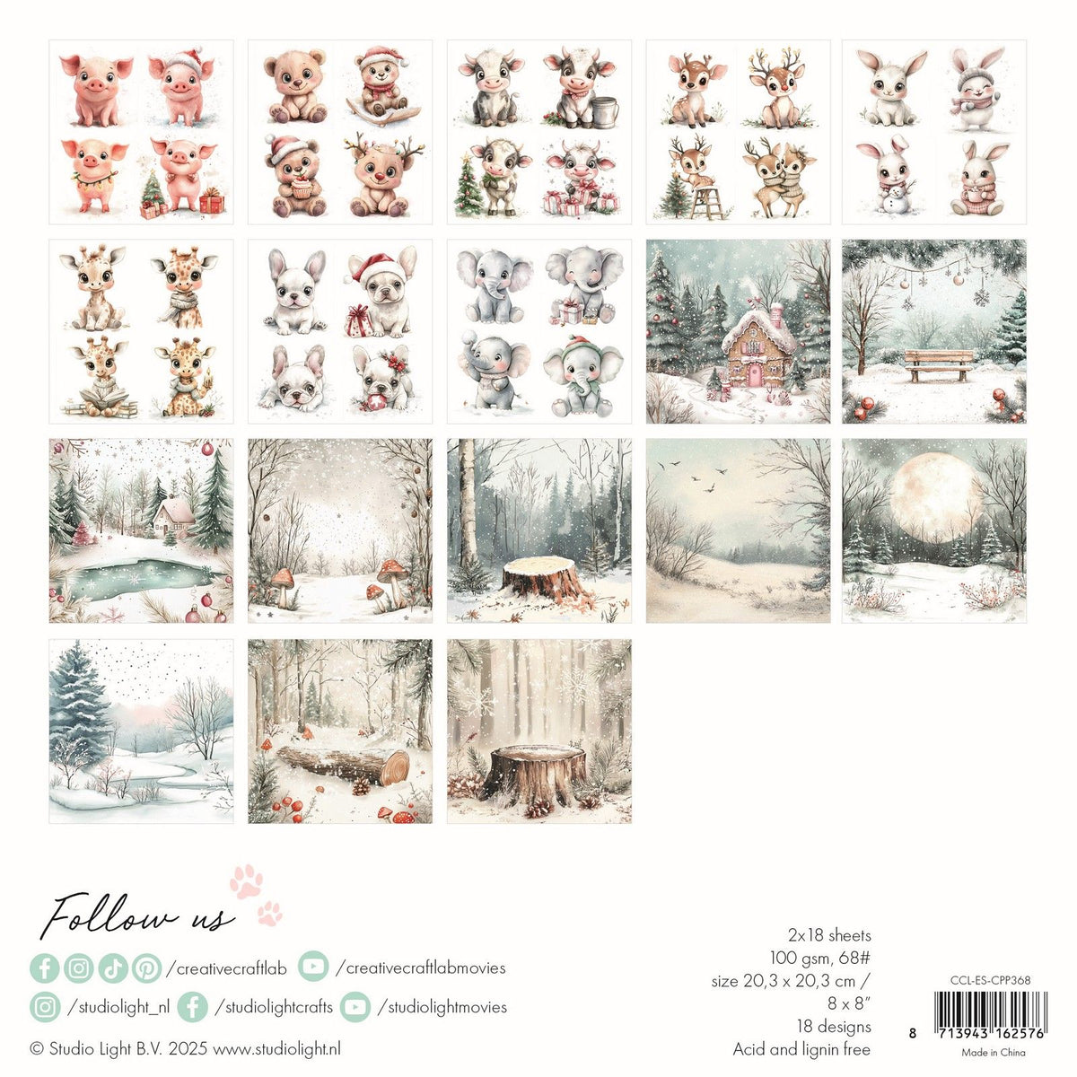 Creative craftlab • essentials collage paper pad holly jolly