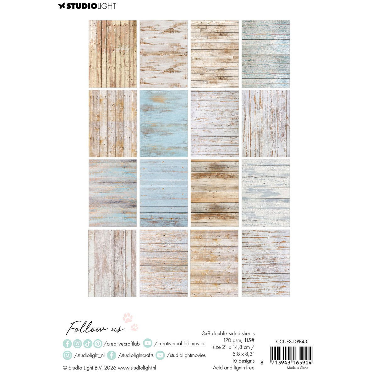 Creative craftlab • essentials design paper pad shabby wood