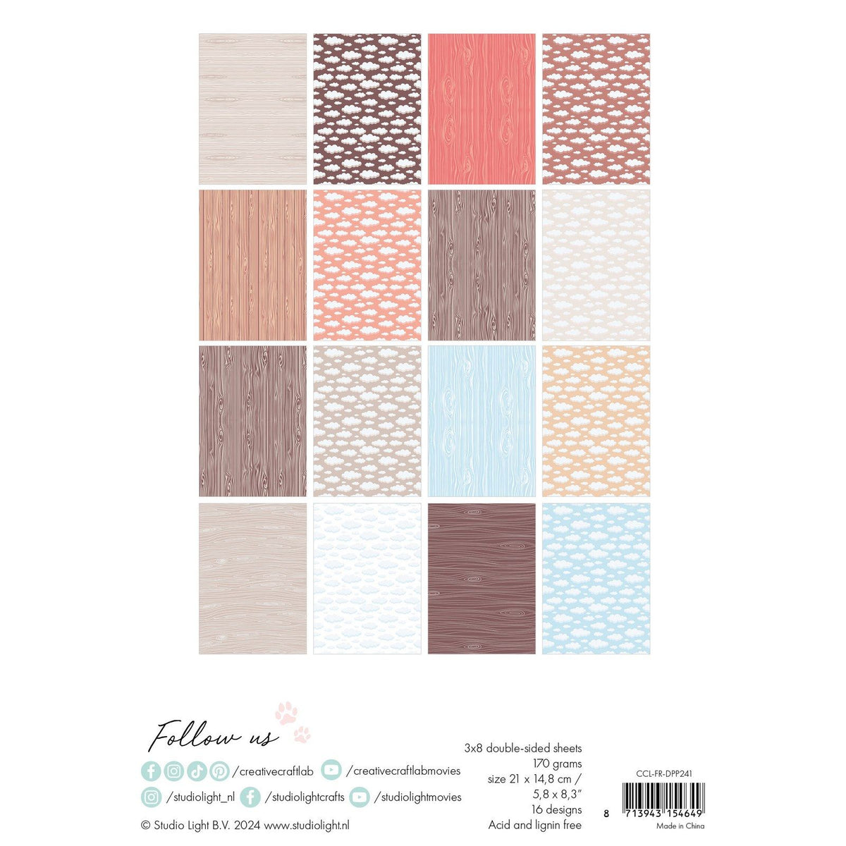 Creative craftlab • friendz design paper pad woodgrain