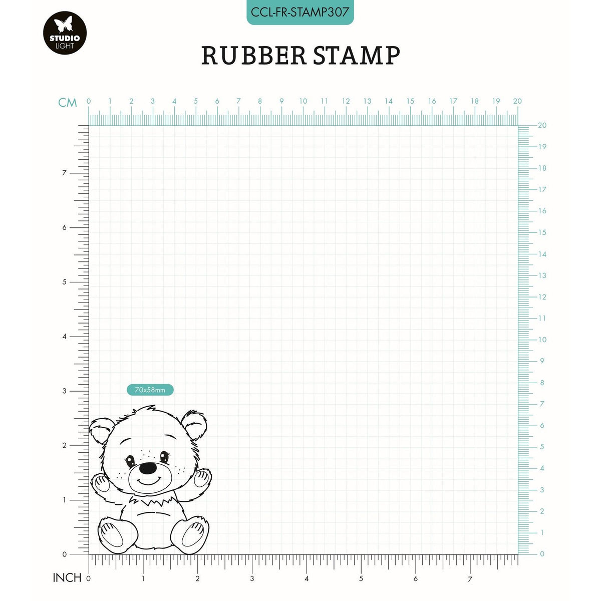 Creative craftlab • friendz rubber stamp wooden ted sitting