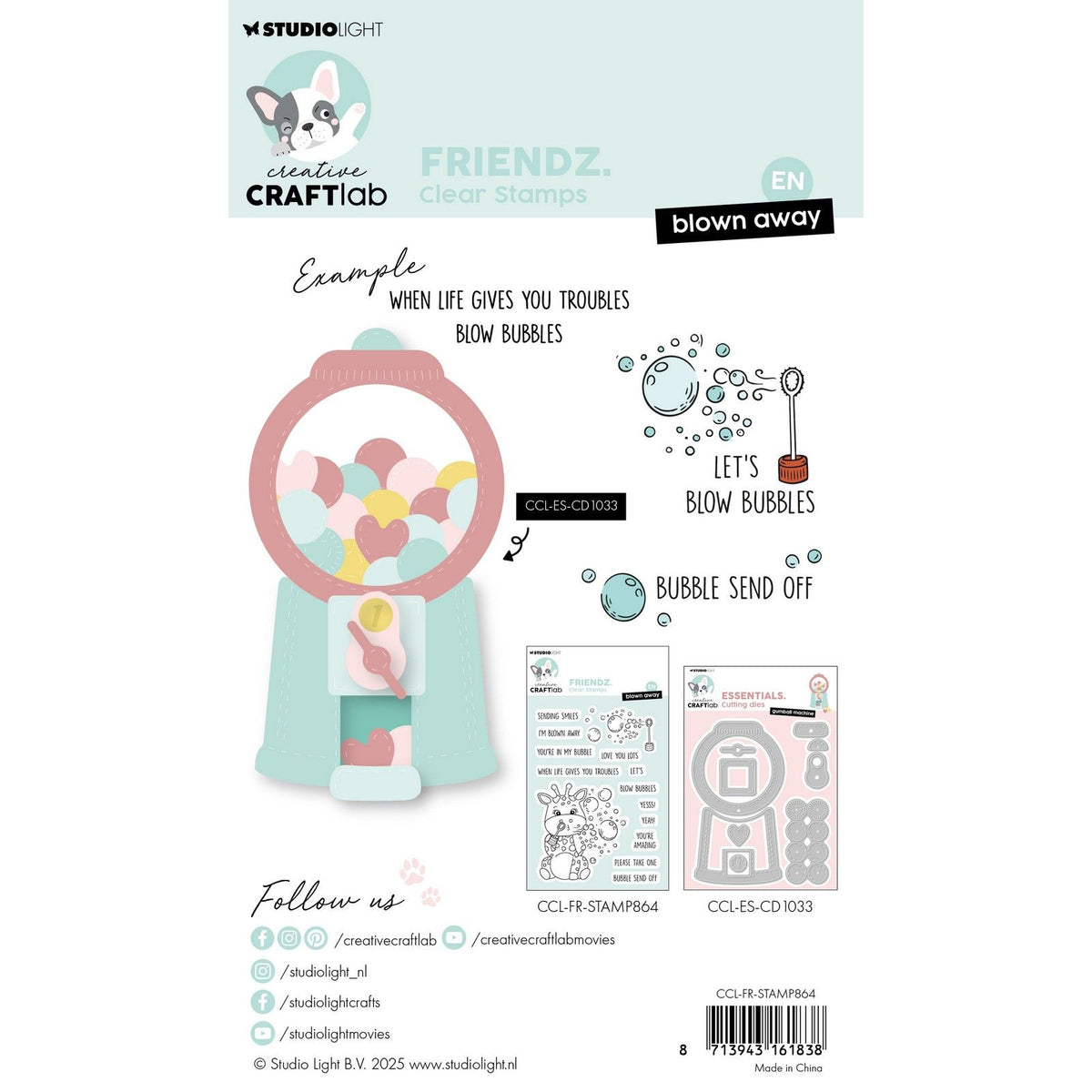 Creative craftlab • friendz clear stamp blown away