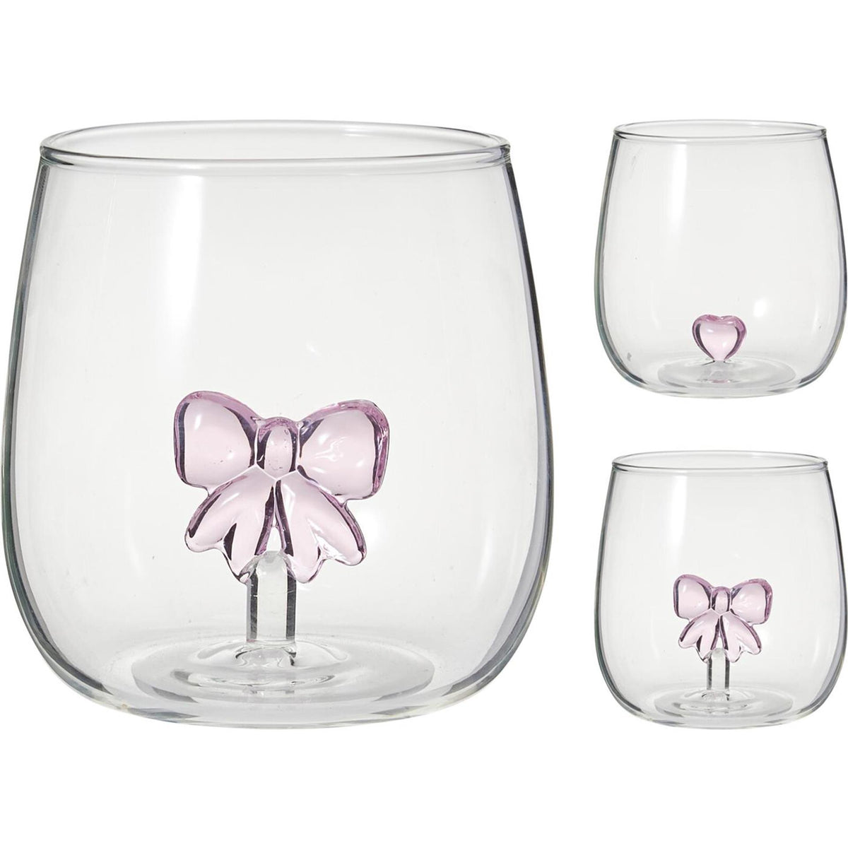 Home styling drinkglas met decoratie strik hart