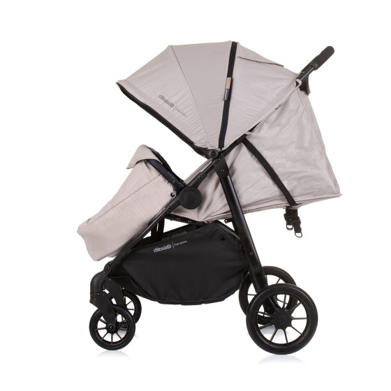 Chipolino top opvouwbare buggy voor 2 macadamia beige zwart