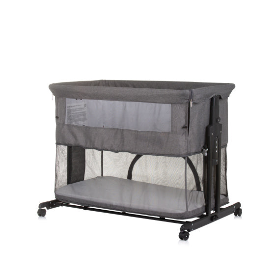 Chipolino zen co-sleeper box met klamboe granite grijs