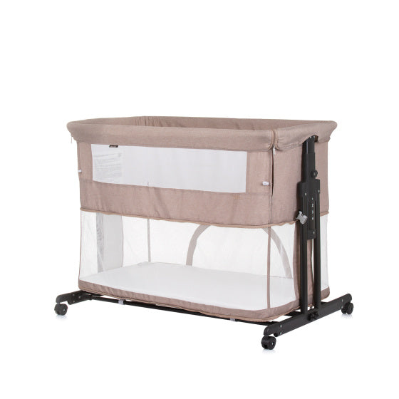 Chipolino zen co-sleeper box met klamboe macadamia beige