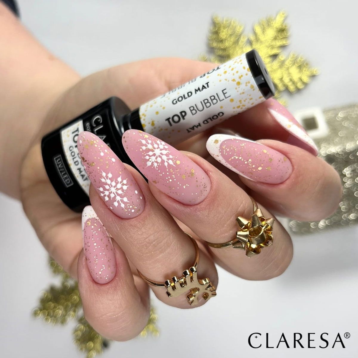 Claresa top coat bubble gold mat no wipe 5ml