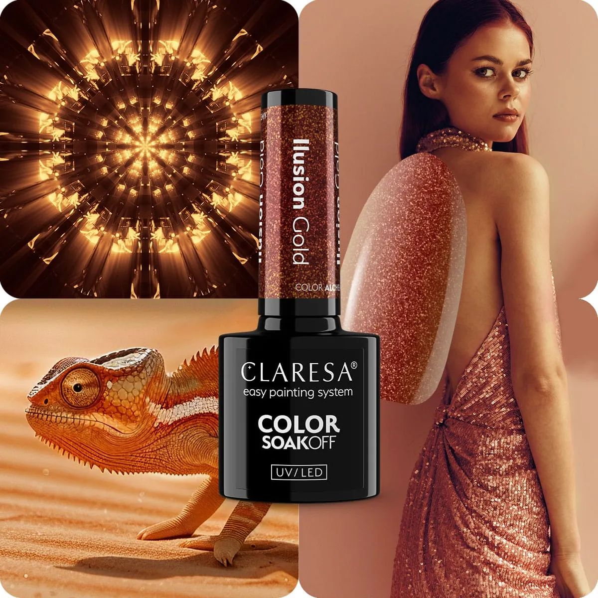 Claresa uv led gellak 5ml color alchemy - illusion gold