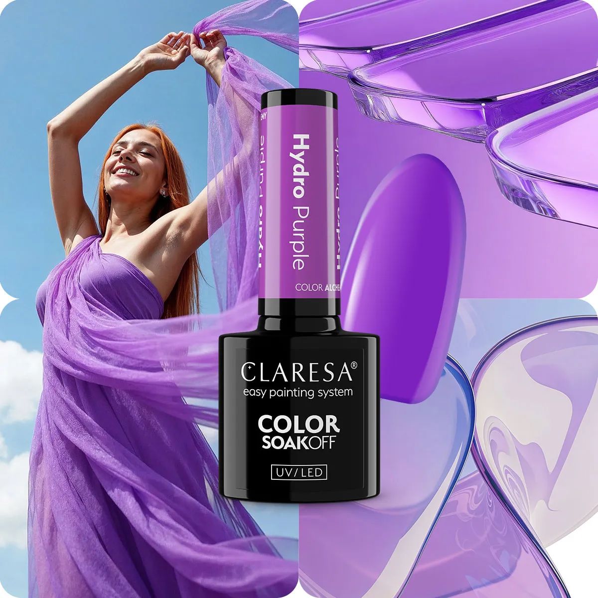 Claresa uv led gellak 5ml color alchemy - hydro purple