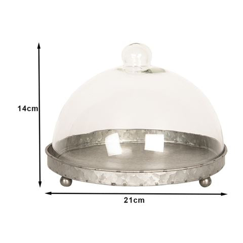 Clayre eef stolp 6gl2491 grijs transparent 21x15 cm