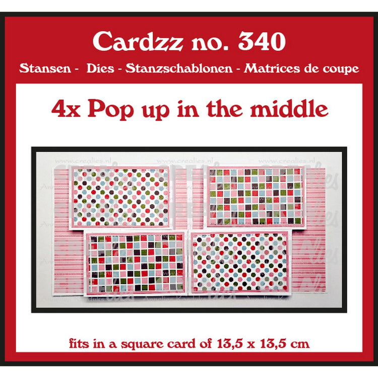 Crealies • cardzz snijmal 4x pop up in het midden