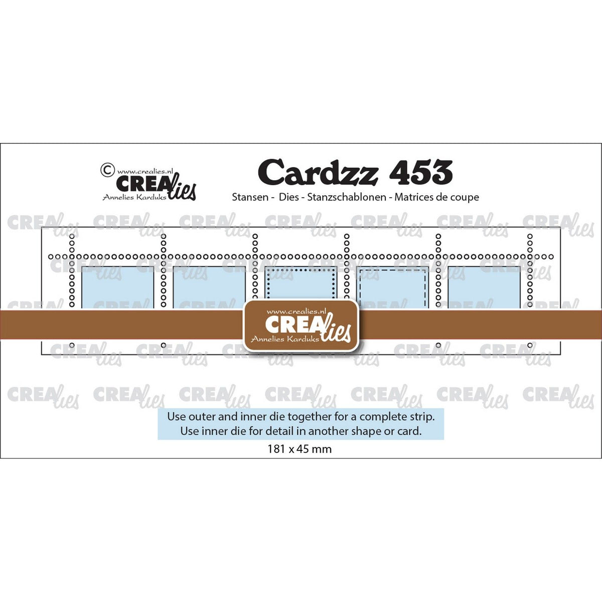 Crealies • cardzz postzegelstrip xl 5x horizontale rechthoeken