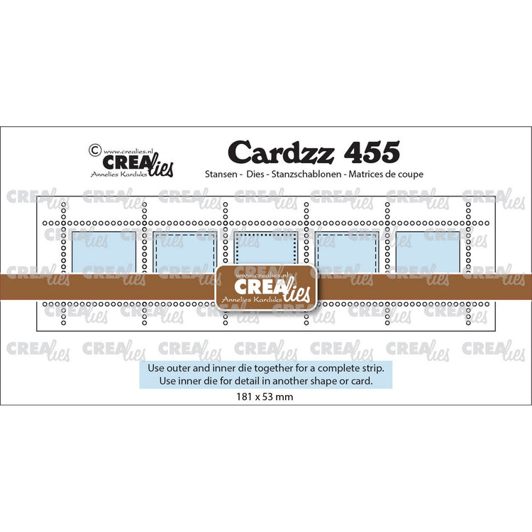 Crealies • cardzz postzegelstrip xl 5x vierkanten