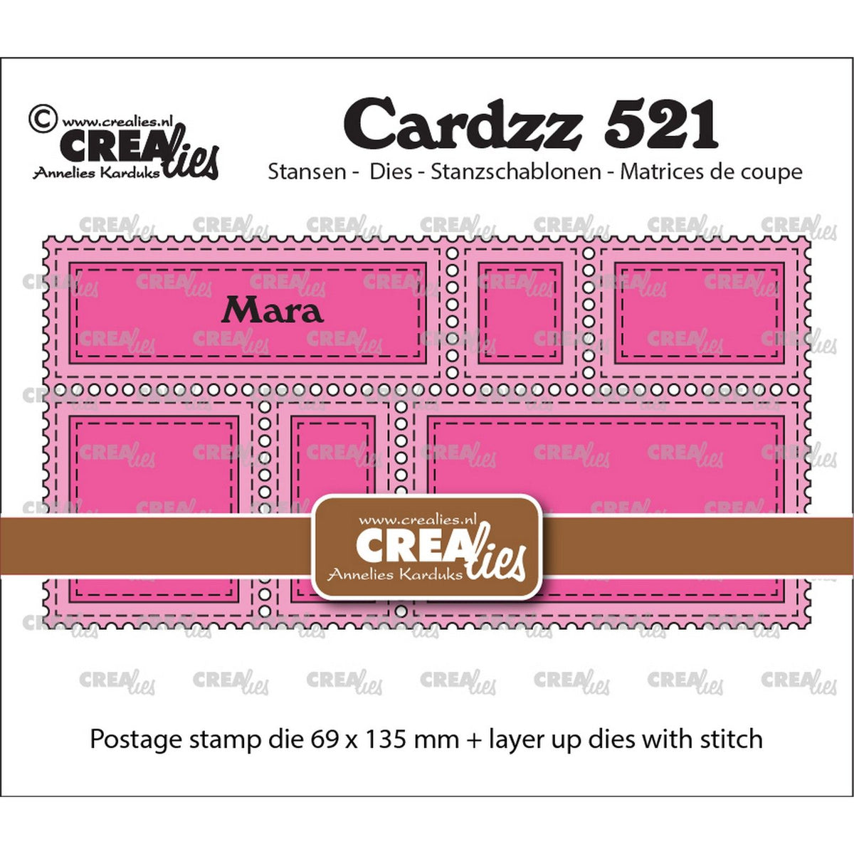 Crealies • cardzz snijmallen postzegelframe mini slimline mara
