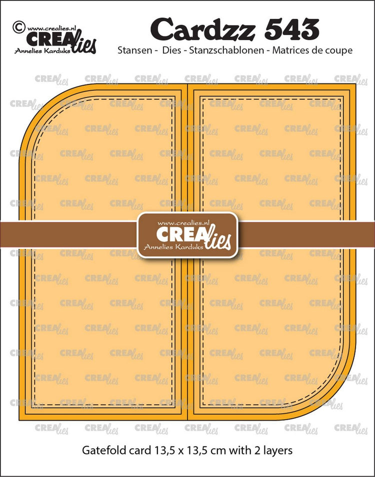 Crealies • cardzz gatefold card met 2 afgeronde hoeken