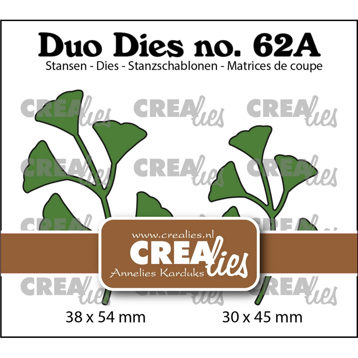 Crealies • duo dies blaadjes 14 spiegelbeeld