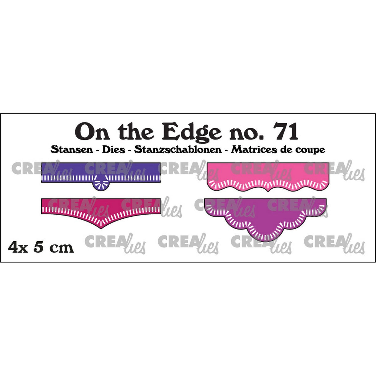Crealies • on the edge snijmal nr.71 met kleine streepjes