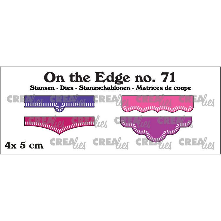 Crealies • on the edge snijmal nr.71 met kleine streepjes