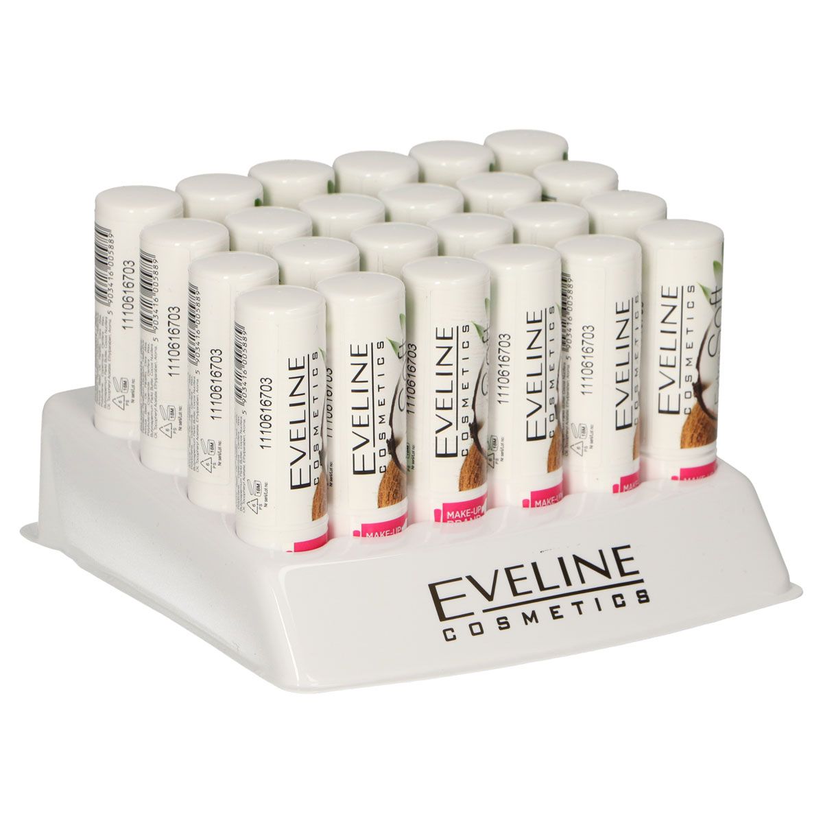 Eveline extra soft bio lip balm coconut display 24 stuks