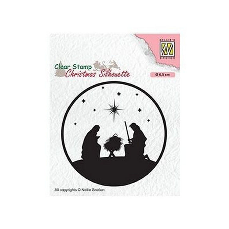 Nellie's choice • christmas silhouettes clear stempel nativity-3 (diam. 65mm)