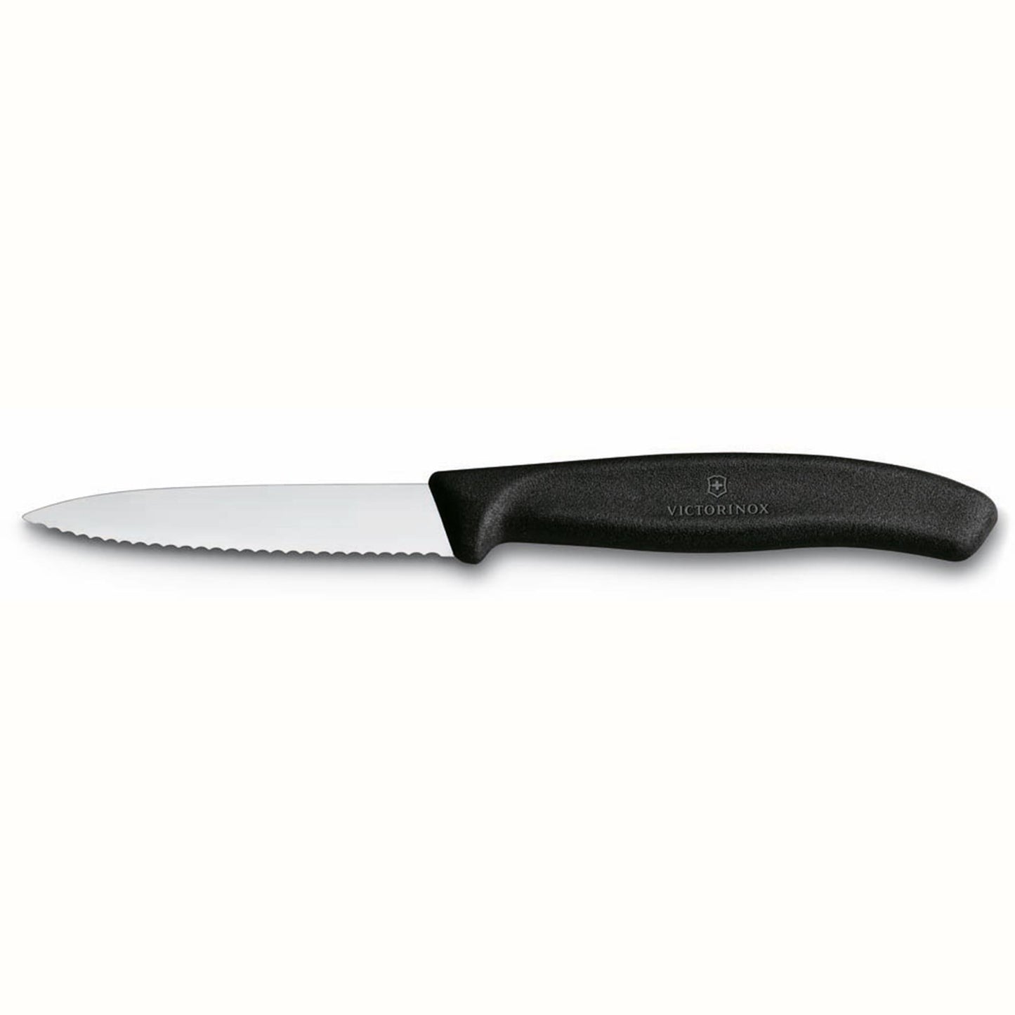 Victorinox swissclassic schilmes 8cm gekarteld lemmet zwart handvat<br>