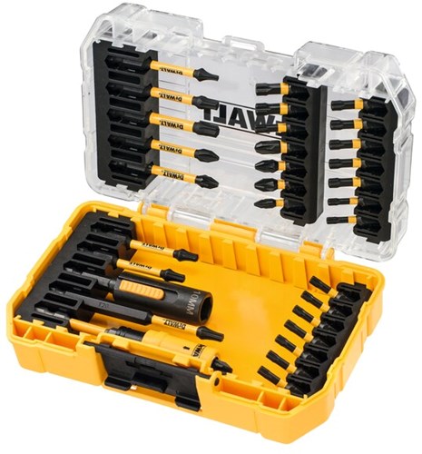 Dewalt accessoires dewalt extreme flextorq - schroefbitset - 32 stuks - torsiezone - robuuste koffer