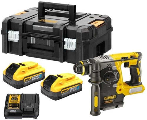 Dewalt dch273h2t-qw 18v xr li-ion brushless sds+ combihamer | 24 mm | 2 x 5,0 ah accu + lader | tstak koffer - dch273h2t-qw
