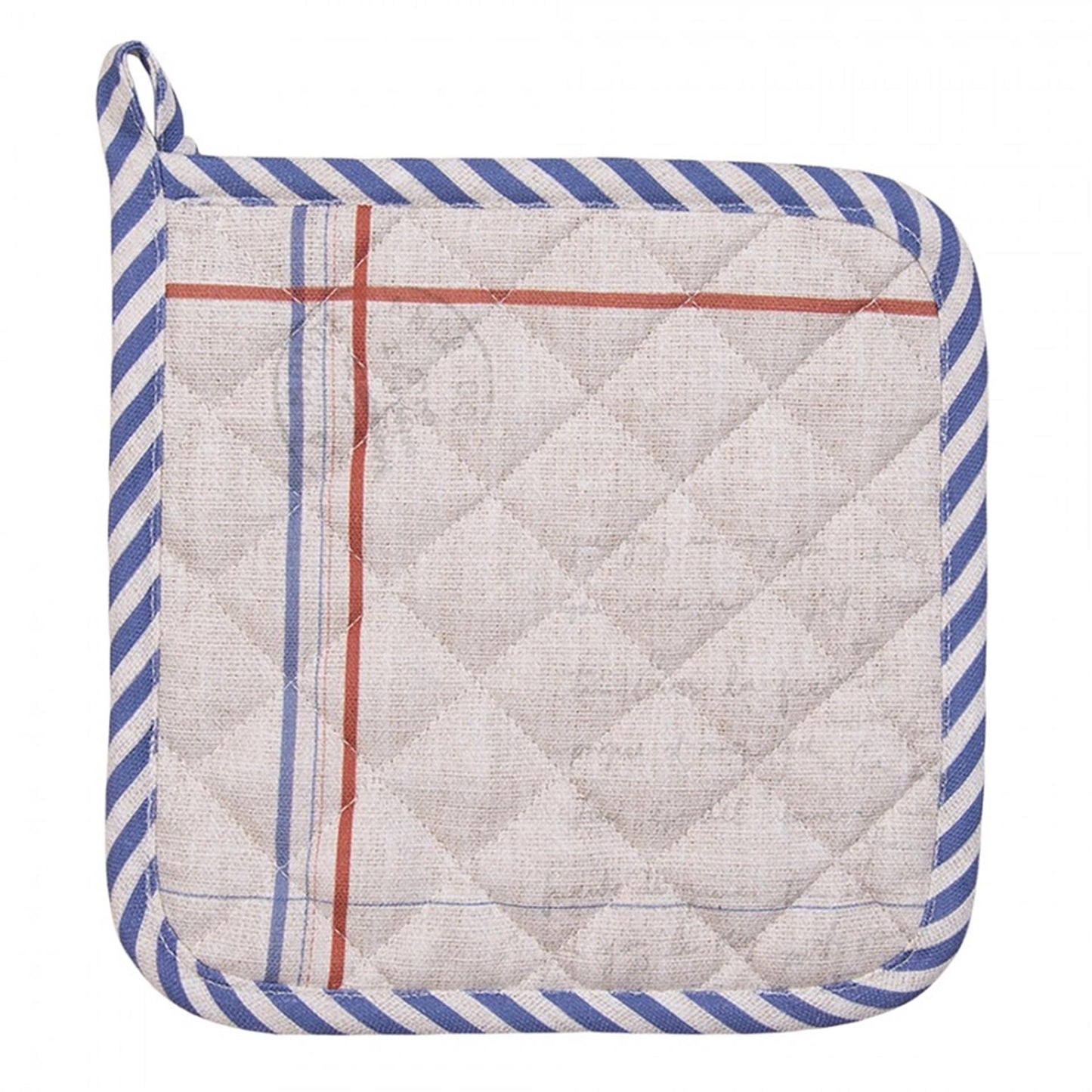 Clayre eef pannenlap haan beige blauw 20x20cm