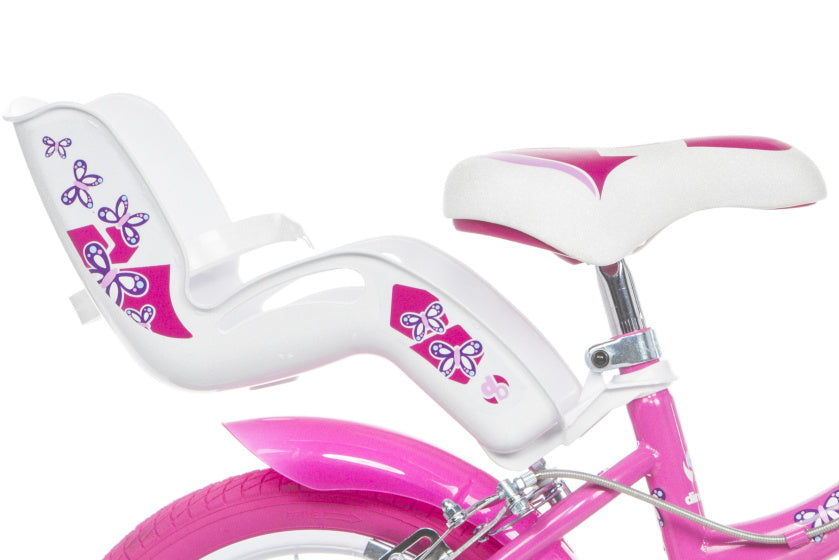 Dino flappy 14 inch 24 cm meisjes knijprem wit roze