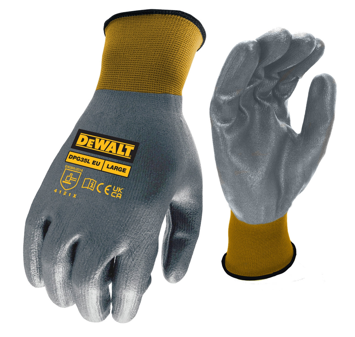 Dewalt 15ga nitril handschoen | zwart nylon | maat l - dpg35leu