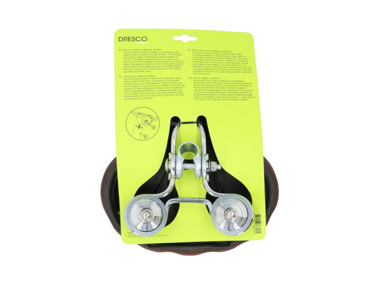 Dresco urban xl fietszadel 90° zithoek bruin