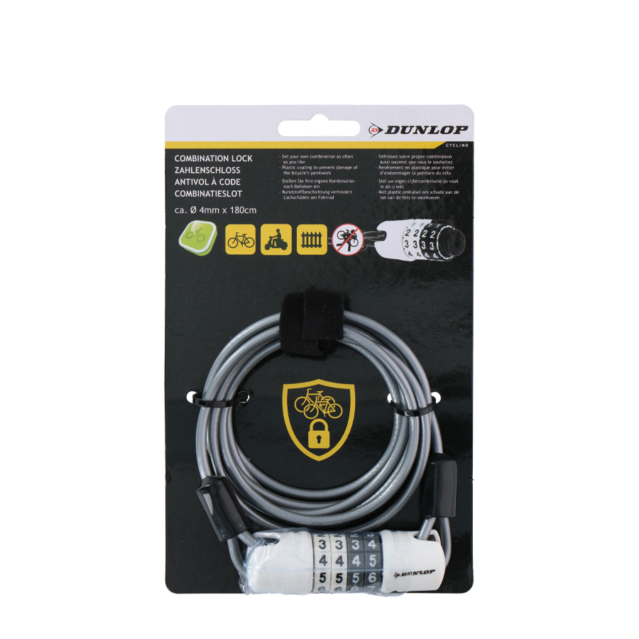 Dunlop combinatieslot ø4mm grijs