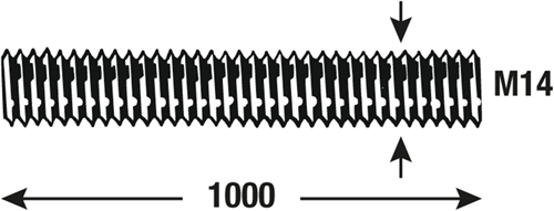 Connex draadstang m14 1m vz - dy250713