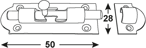 Connex boksgrendel 50x28 sb bvz - dyb2203011