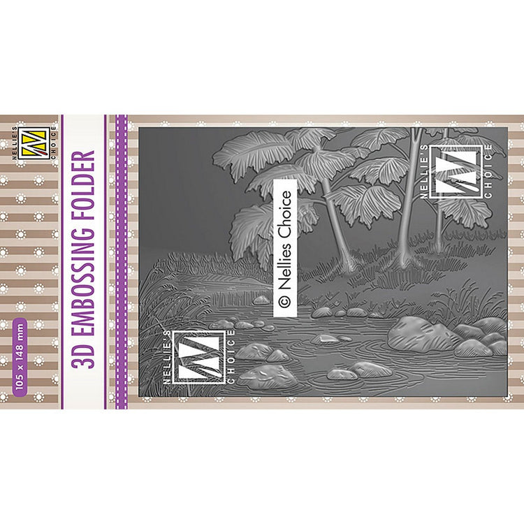 Nellie's choice • 3d embossing folder landschap waterval 10,5x14,8cm