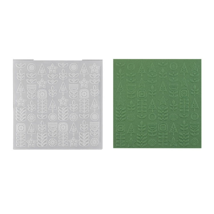 Nellie's choice • 3d embossing folder achtergrond scandinavische bloemen 15x15cm