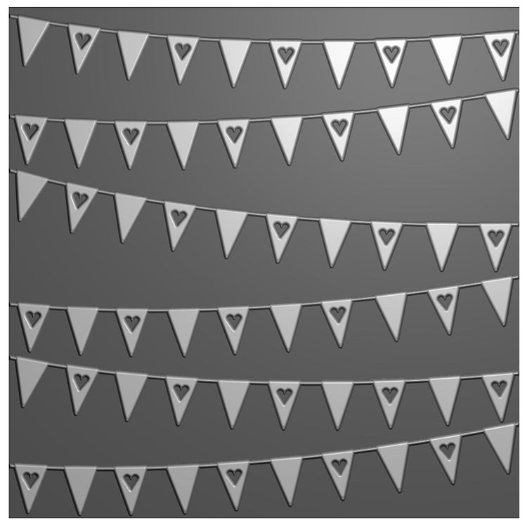 Nellie's choice • 3d embossing folder achtergrond vlaggetjes 15x15cm