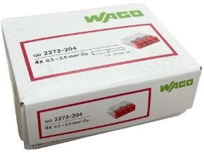Enzo wago lasklem 4x0,5-2,5mm transrood ds100 4047225