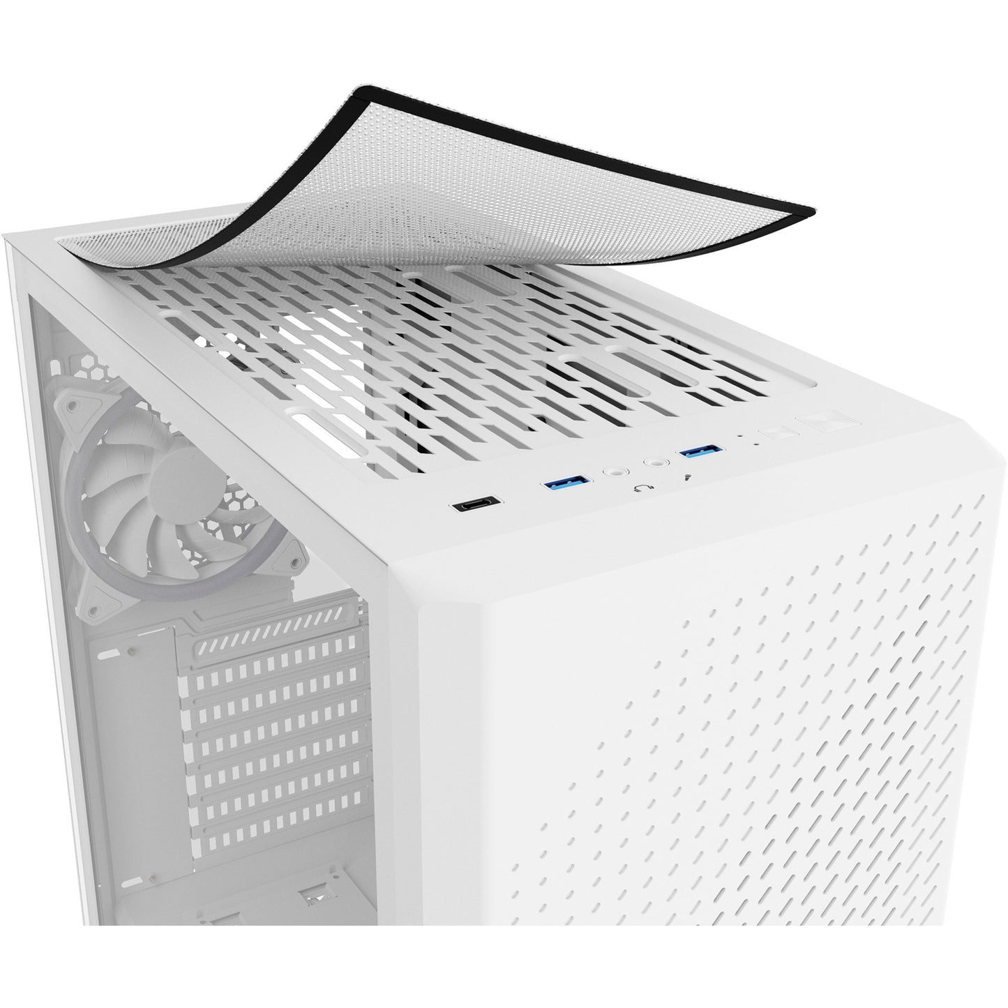Sharkoon vs9 rgb white midi tower behuizing (wit | 2x usb-a | 1x usb-c | rgb | tempered glass)