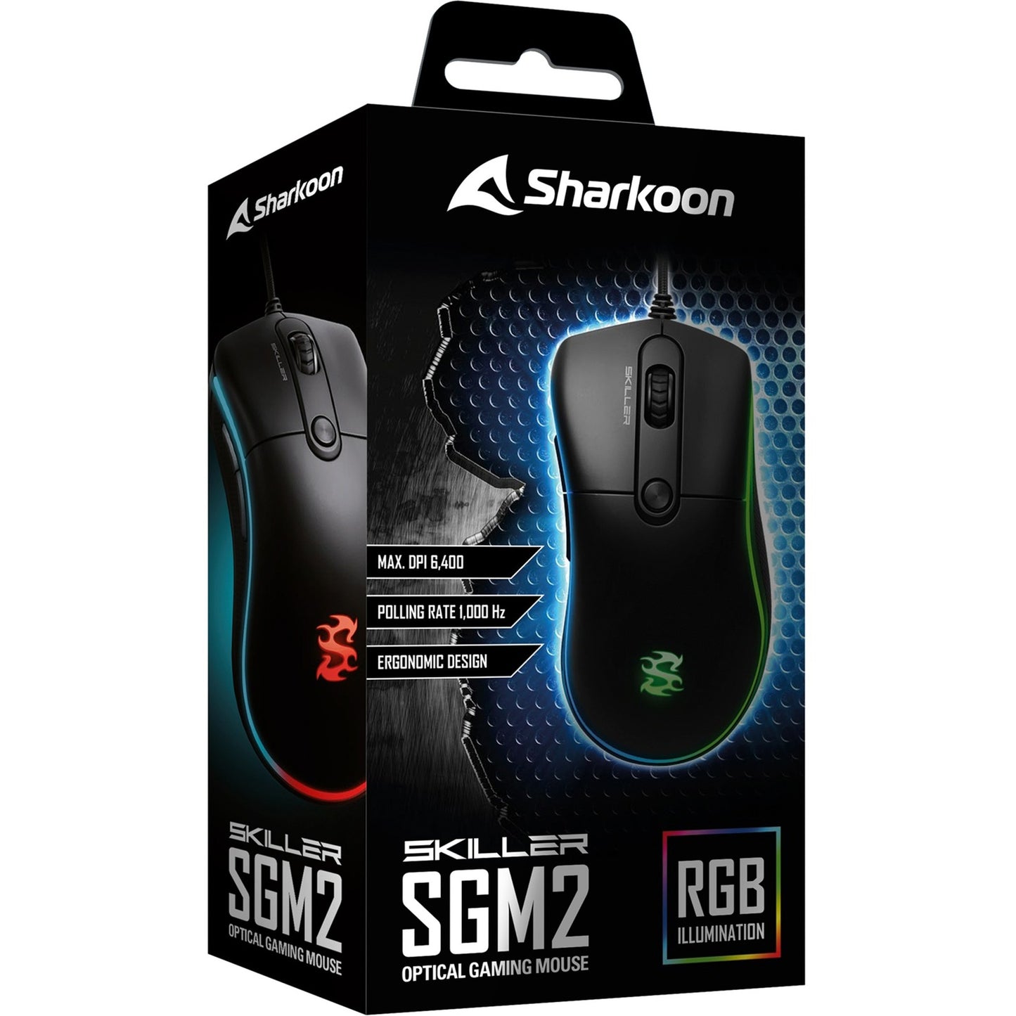 Sharkoon skiller sgm2 optische gaming muis (zwart, 400 - 6400 dpi, rgb leds)