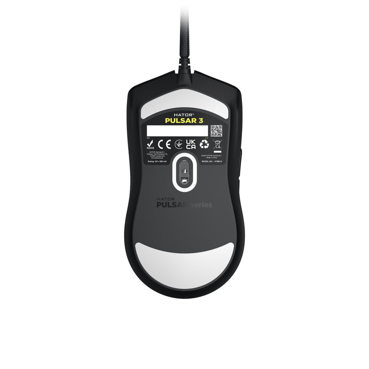 Hator pulsar 3 gaming muis (zwart, 400 - 12.000 dpi, rgb)