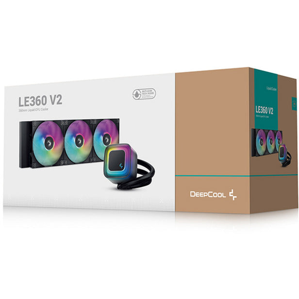 Deepcool le360 v2 serie - all-in-one waterkoeling - 360mm - rgb verlichting - zwart